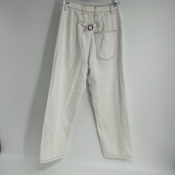 Free People -185 X Sandrine Rose Jeans Sz 26 High Rise Relaxed Fit Ankle White - Picture 5 of 10